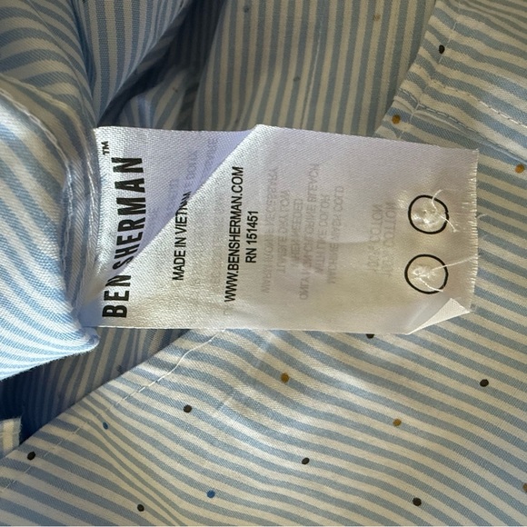 Ben Sherman Pinstripe Button Down Mens Short Sleeve Shirt Size XL - Picture 10 of 11